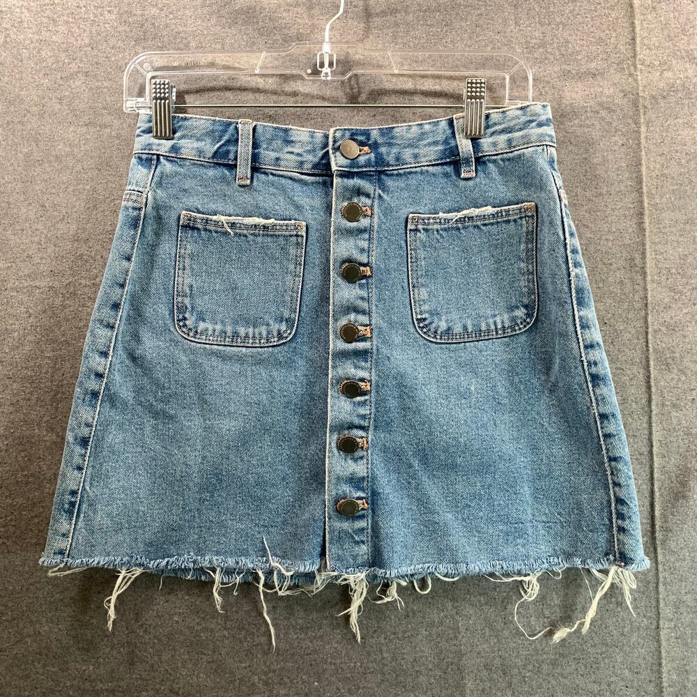 ZARA Trafaluc Jeans Skirt Women Medium Denim Blue